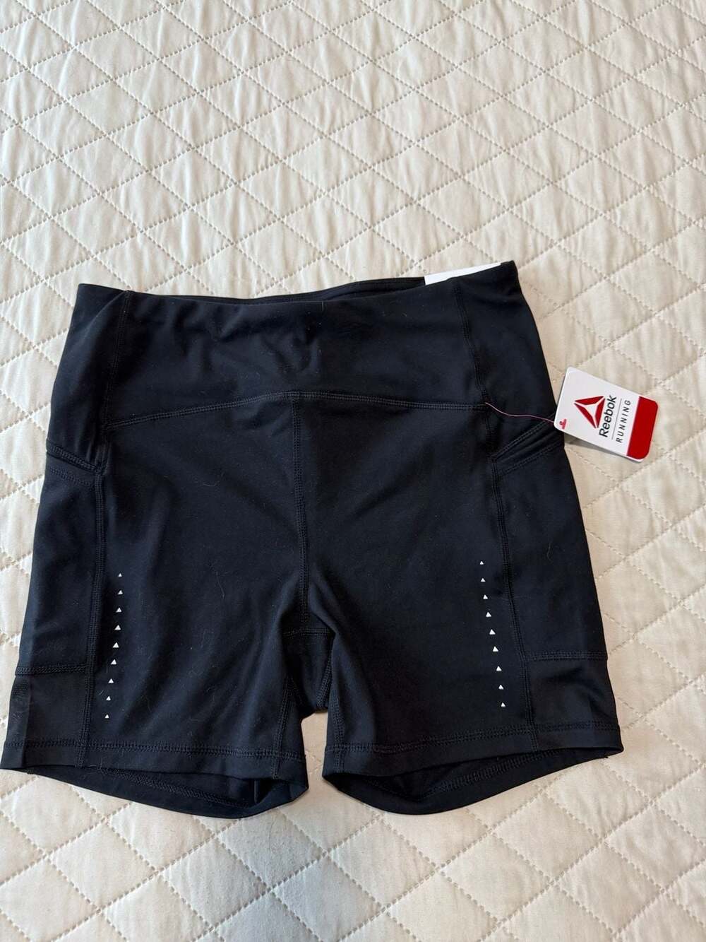Reebok Women's Fitted High Rise Running Shorts with Pockets